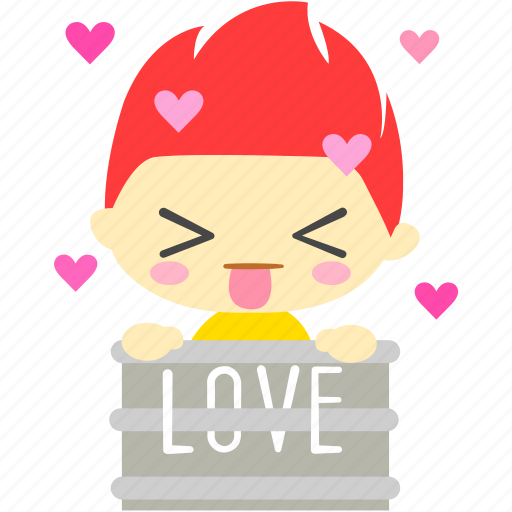 Cartoon, character, excited, fireboy, love, romance icon - Download on Iconfinder