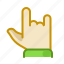 finger, gesture, hand, inerface, rock, screen, touch 