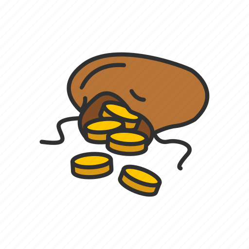 Coin bag, coins, gold, gold coins icon - Download on Iconfinder