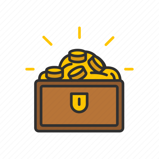 Chest of gold, gold, gold coins, treasure icon - Download on Iconfinder