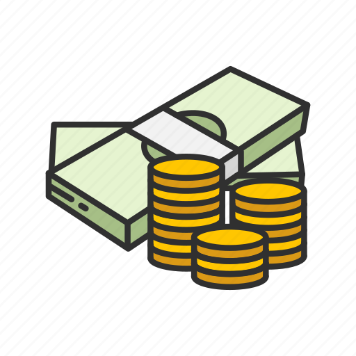 Cash, coins, dollar bills, gold coins icon - Download on Iconfinder