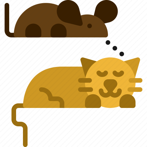Mouse, pussycat, kitty, dream, sleep, cat, pet icon - Download on Iconfinder