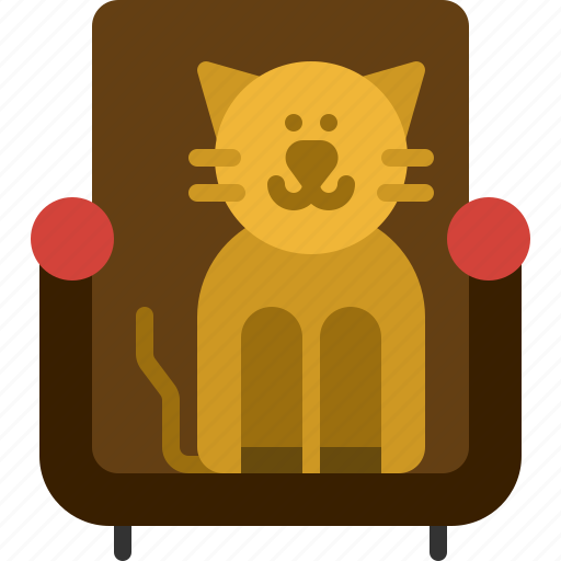 Sofa, pussycat, kitty, kitten, domestic, cat, pet icon - Download on Iconfinder