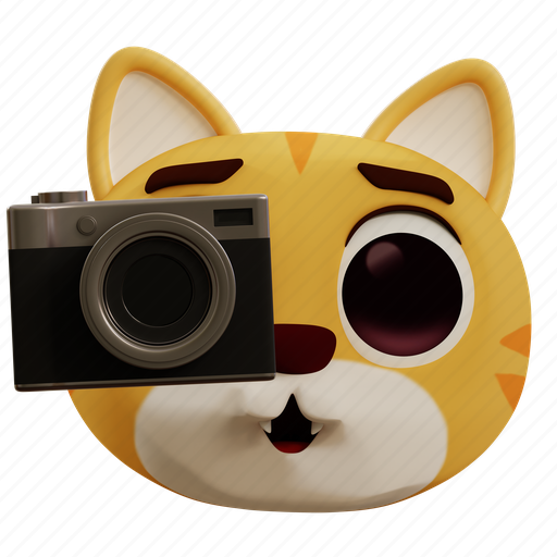 Emoji, cat, taking, photo, emoticon, camera, gallery 3D illustration - Download on Iconfinder