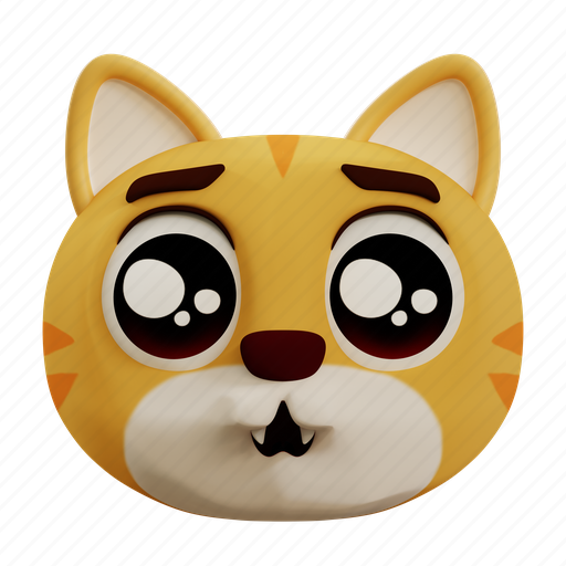 Sad, cat, emoji, emoticon, animal, face, cute 3D illustration - Download on Iconfinder