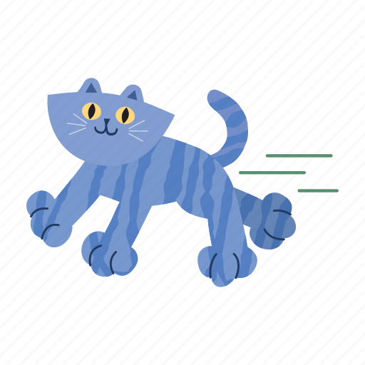 Cat, running, movement, fast, speed, active, hurry icon - Download on Iconfinder