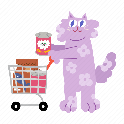 Cat, shopping, shop, customer, shopping mall, supermarket, shopping cart icon - Download on Iconfinder
