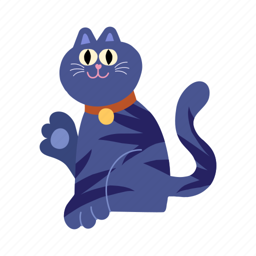 Cat, waving, paw, hi, hello, greeting, cat lover icon - Download on Iconfinder