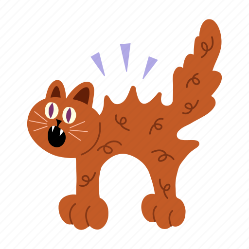 Scared, cat, shocked, frightened, afraid, fear, goosebumps icon - Download on Iconfinder