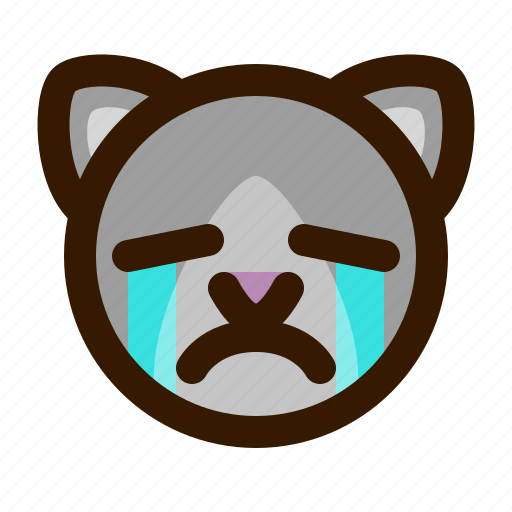 Animals, cat, crying, cute, emoji, emoticon, 猫 icon - Download on Iconfinder