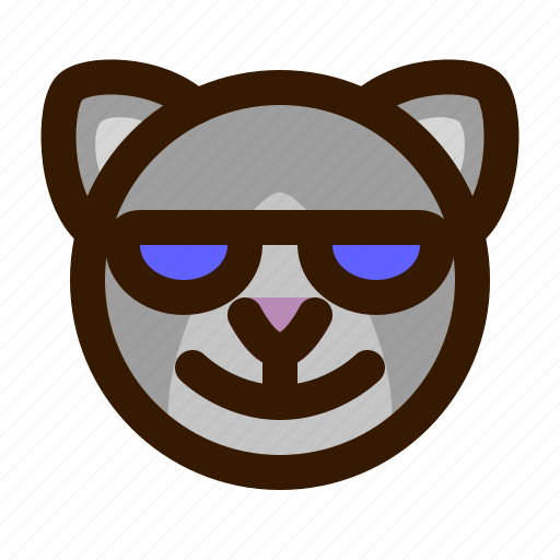 Animals, cat, cute, emoji, emoticon, sunglasses, 猫 icon - Download on Iconfinder