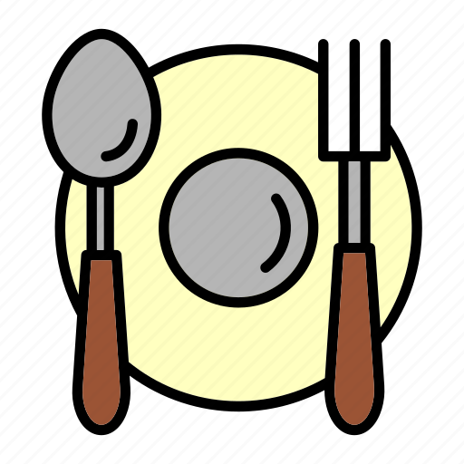 Dinner, fork, lunch, plate, spoon icon - Download on Iconfinder