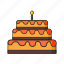 birthday, cake, candle, celebration, food, party 