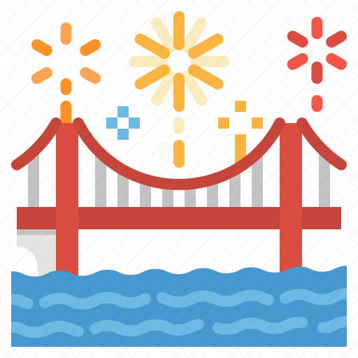 Bridge, celebration, firework, new, year icon - Download on Iconfinder
