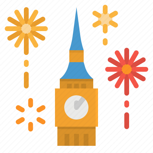 Celebration, clock, firework, newyear, tower icon - Download on Iconfinder