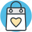 heart bag, shopper bag, shopping bag, tote bag, valentine shopping 