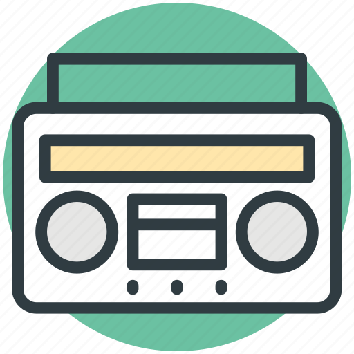 Boombox, cassette player, cassette recorder, radio stereo, stereo icon - Download on Iconfinder