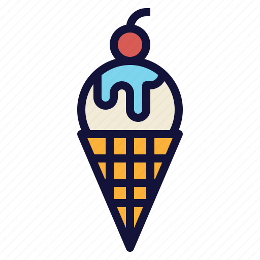 Cone, cream, ice, sweet, vanilla, waffle icon - Download on Iconfinder