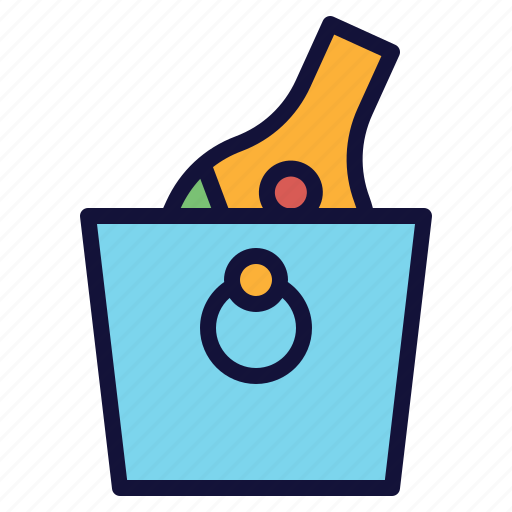 Bottle, bucket, chill, ice, wine icon - Download on Iconfinder