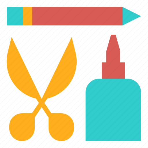 Craft, glue, pencil, scissors, stationery, tool icon - Download on ...