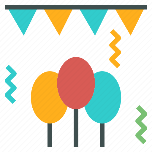 Balloons, celebration, decoration, flags, party icon - Download on Iconfinder