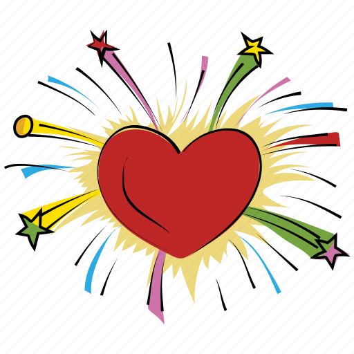 Enjoyment, firework, fun, happiness, heart firework, spark icon - Download on Iconfinder