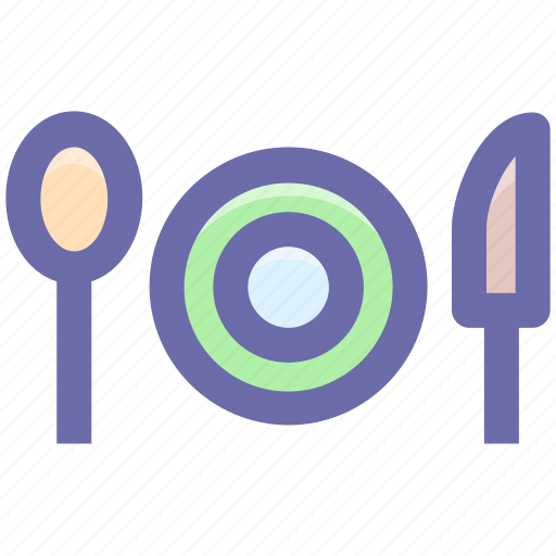 Flatware, fork, knife, plate, spoon, utensil icon - Download on Iconfinder