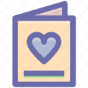 bookmark, card, heart, invitation card, love card 
