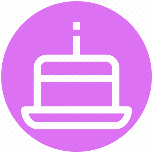 Birthday cake, cake, cake with candle, dessert, sweet icon - Download on Iconfinder