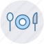 dinner, flatware, knife, plate, spoon, utensil 