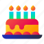 birthday, cake, candles, dessert 