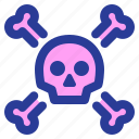 skull, bones, poison, warning, toxic, scary, crossbones