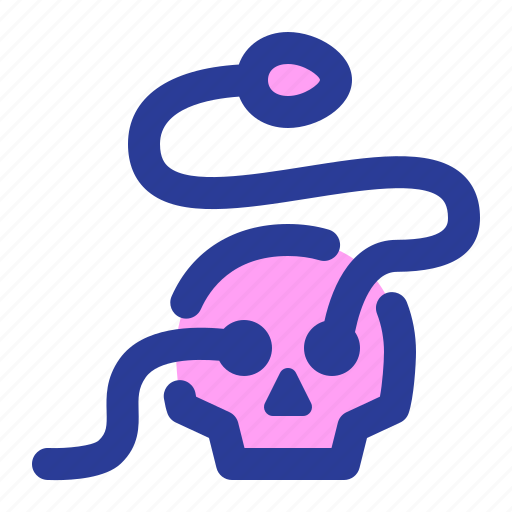 Skull, snake, halloween, scary, serpent, creepy icon - Download on Iconfinder