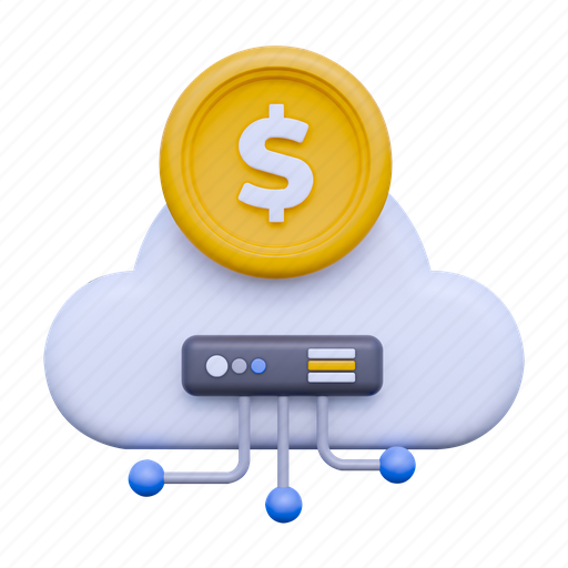 Cloud drive, money, data, cloud, business, storage, database 3D illustration - Download on Iconfinder