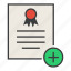 add, certificate, document, rules, standard, create, new 