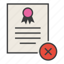 certificate, certification, delete, document, remove, rules, standard 