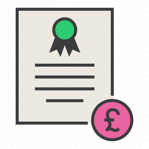Banking, business, certificate, financial, pound, statement, trade icon - Download on Iconfinder