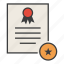 certificate, certification, document, favorite, rules, standard, star 
