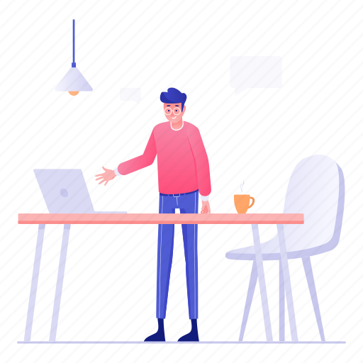 Office, office desk, study table, workplace, workspace, workstation illustration - Download on Iconfinder