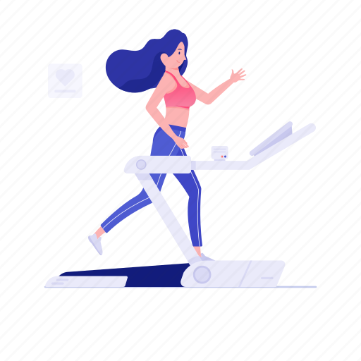 Cardio workout, exercise tool, gym equipment, running machine, treadmill illustration - Download on Iconfinder