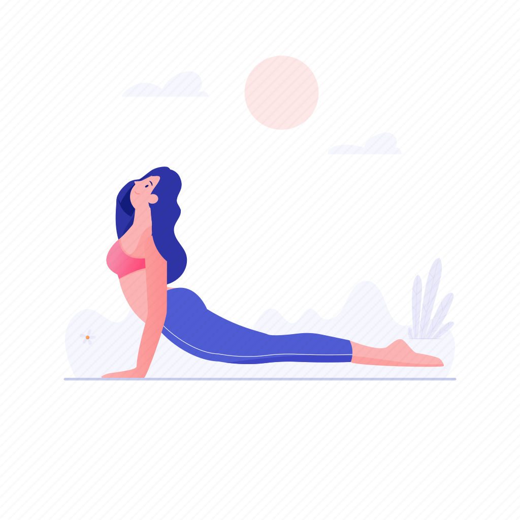 Флэт иллюстрации йога. Лодка поза йоги вектор. Relaxation Yoga illustration. Page position
