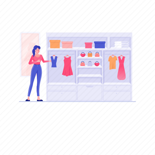 Almirah, closet, clothing cupboard, hanging closet, wardrobe illustration - Download on Iconfinder
