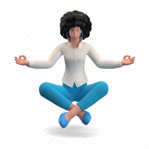 Character, builder, meditate, mental, health, fitness, zen 3D illustration - Download on Iconfinder