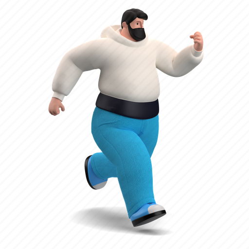 Character, builder, speed, run, running, rush, excited 3D illustration - Download on Iconfinder