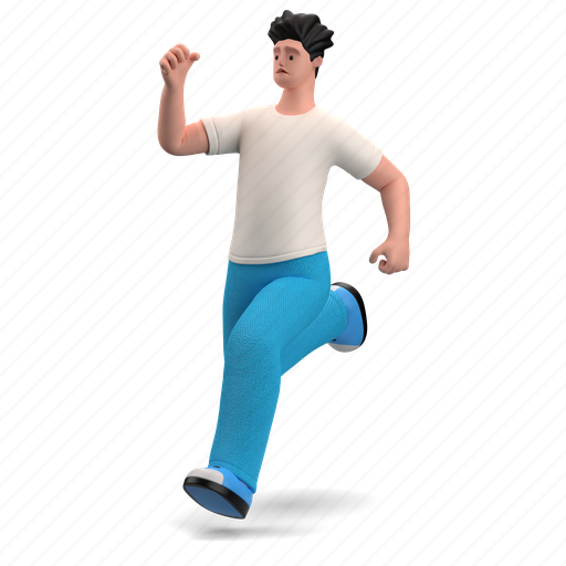 Character, builder, speed, run, running, rush, excited 3D illustration - Download on Iconfinder