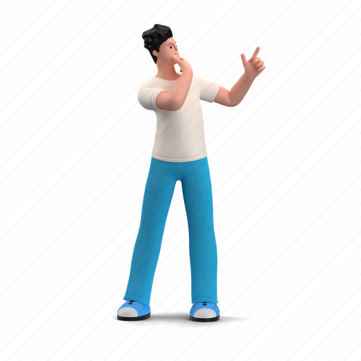 Character, builder, thought, idea, point, man 3D illustration - Download on Iconfinder