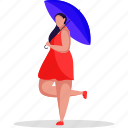 girl, woman, umbrella, dancing, female, fashion 