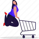 shopping, shopping cart, fun, entertainment, ecommerce, avatar, female 