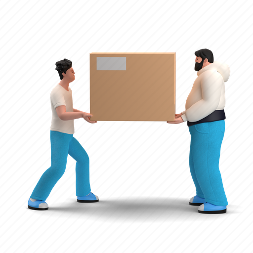 Delivery, character, builder, logistic, box, package, deliver 3D illustration - Download on Iconfinder