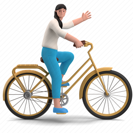 Transportation, character, builder, bike, bicycle, transport, travel 3D illustration - Download on Iconfinder